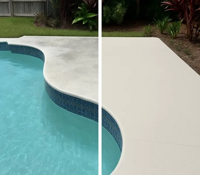 Pool deck cleaning before and after Orlando FL