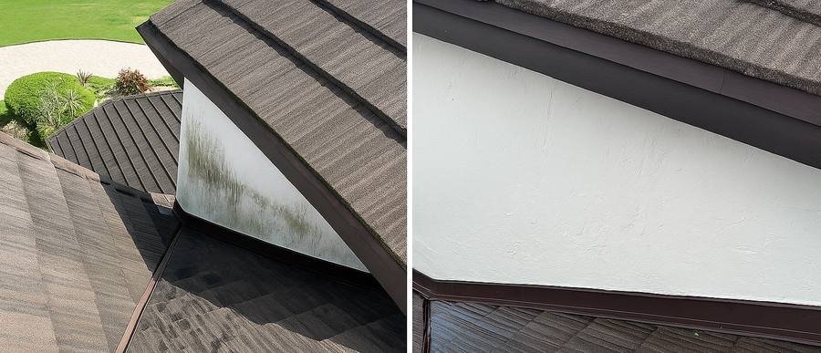 Soffit and roof cleaning before and after Orlando FL